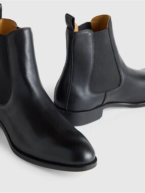Quince Mens Black Calfskin Leather Dress Chelsea Boots Sz 11